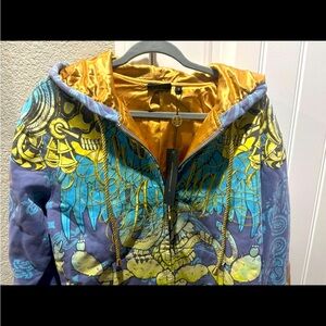Christian Audigier Vintage NEW zip up hoodie, RARE MED